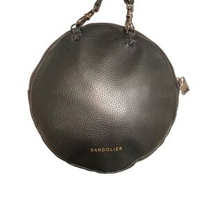 Bandolier black leather crossbody bag